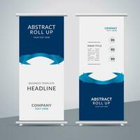 modern roll up banner template with abstract design vector