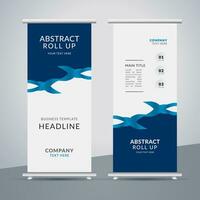 modern roll up banner template with abstract design vector