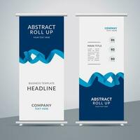 modern roll up banner template with abstract design vector