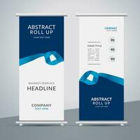 modern roll up banner template with abstract design vector
