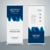 modern roll up banner template with abstract design vector