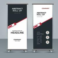 modern roll up banner template with abstract design vector