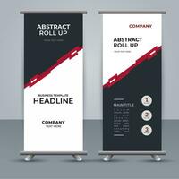 modern roll up banner template with abstract design vector