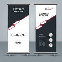 modern roll up banner template with abstract design vector