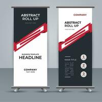 modern roll up banner template with abstract design vector