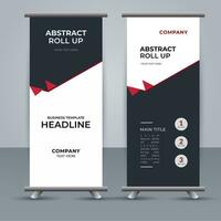 modern roll up banner template with abstract design vector