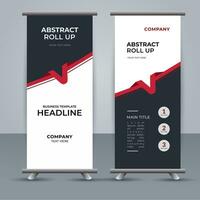 modern roll up banner template with abstract design vector