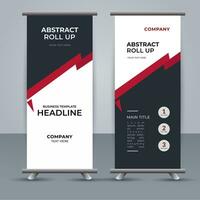 modern roll up banner template with abstract design vector