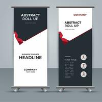 modern roll up banner template with abstract design vector