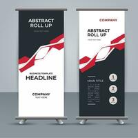 modern roll up banner template with abstract design vector