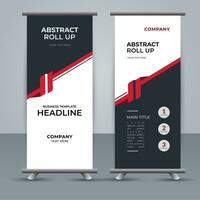 modern roll up banner template with abstract design vector