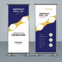 modern roll up banner template with abstract design vector