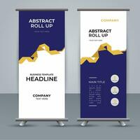 modern roll up banner template with abstract design vector