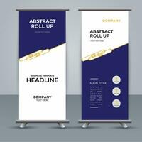 modern roll up banner template with abstract design vector