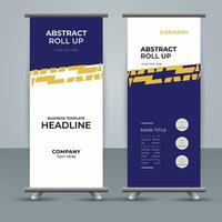 modern roll up banner template with abstract design vector