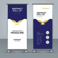 modern roll up banner template with abstract design vector