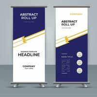 modern roll up banner template with abstract design vector