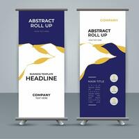 modern roll up banner template with abstract design vector