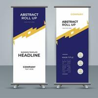 modern roll up banner template with abstract design vector