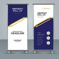 modern roll up banner template with abstract design vector