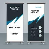 modern roll up banner template with abstract design vector