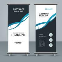 modern roll up banner template with abstract design vector