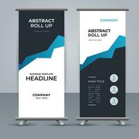 modern roll up banner template with abstract design vector