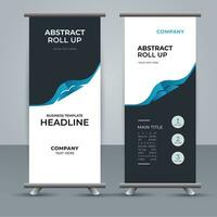 modern roll up banner template with abstract design vector