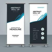 modern roll up banner template with abstract design vector