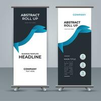 modern roll up banner template with abstract design vector