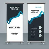 modern roll up banner template with abstract design vector