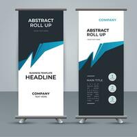 modern roll up banner template with abstract design vector