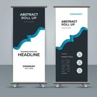 modern roll up banner template with abstract design vector