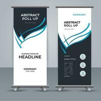 modern roll up banner template with abstract design vector