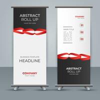 professional business roll up display standee template design vector