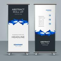 professional business roll up display standee template design vector