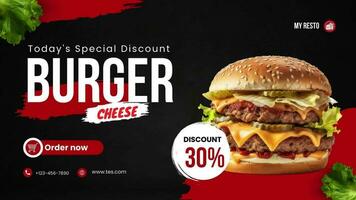 animado introdução vídeo para hamburguer promoção video