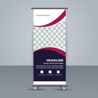 professional business roll up display standee template design vector