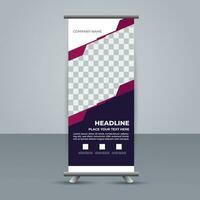 professional business roll up display standee template design vector