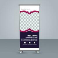 professional business roll up display standee template design vector