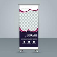 professional business roll up display standee template design vector