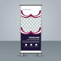 professional business roll up display standee template design vector