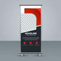 professional business roll up display standee template design vector