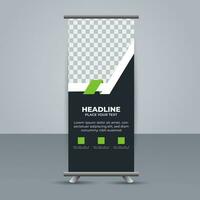 professional business roll up display standee template design vector