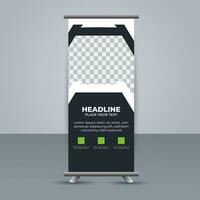 professional business roll up display standee template design vector