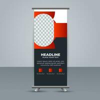 professional business roll up display standee template design vector