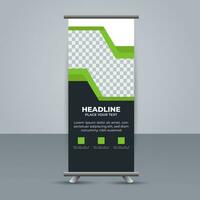 professional business roll up display standee template design vector