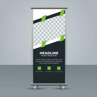 professional business roll up display standee template design vector