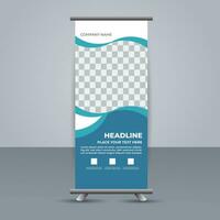 professional business roll up display standee template design vector