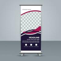 professional business roll up display standee template design vector